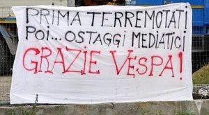Protesta terremotati L'Aquila